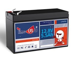 Timeusb 12V 5.5Ah LiFePO4 Lithium Battery - Deep 2000+ Rechargeable Cycle - Low Self-Discharge and Light Weight - Perfect for Kid Camper - Lights and Solar System Application - etc